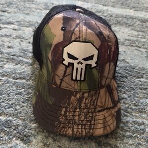 Marvel Punisher Skull Camo Ball Cap Adjustable Meshback Hat Snapback Adult/Teens